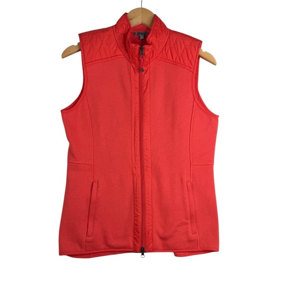 T by Talbots Quilted‎ Puffer Vest size Medium Petite Orange